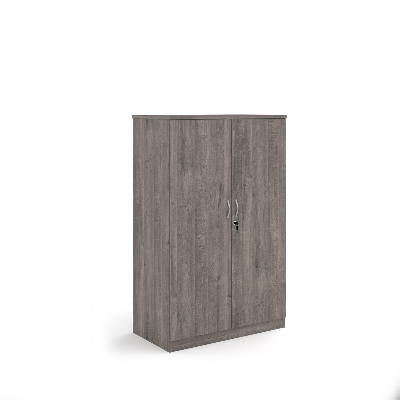 Picture of Deluxe double door cupboard 1600mm high with 3 shelves - Grey Oak