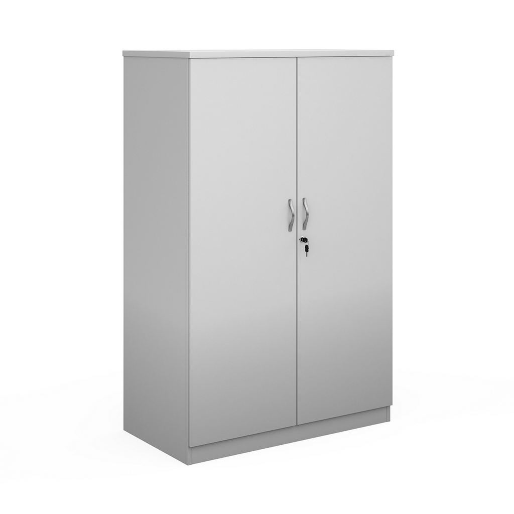 Picture of Deluxe double door cupboard 1600mm high with 3 shelves - white