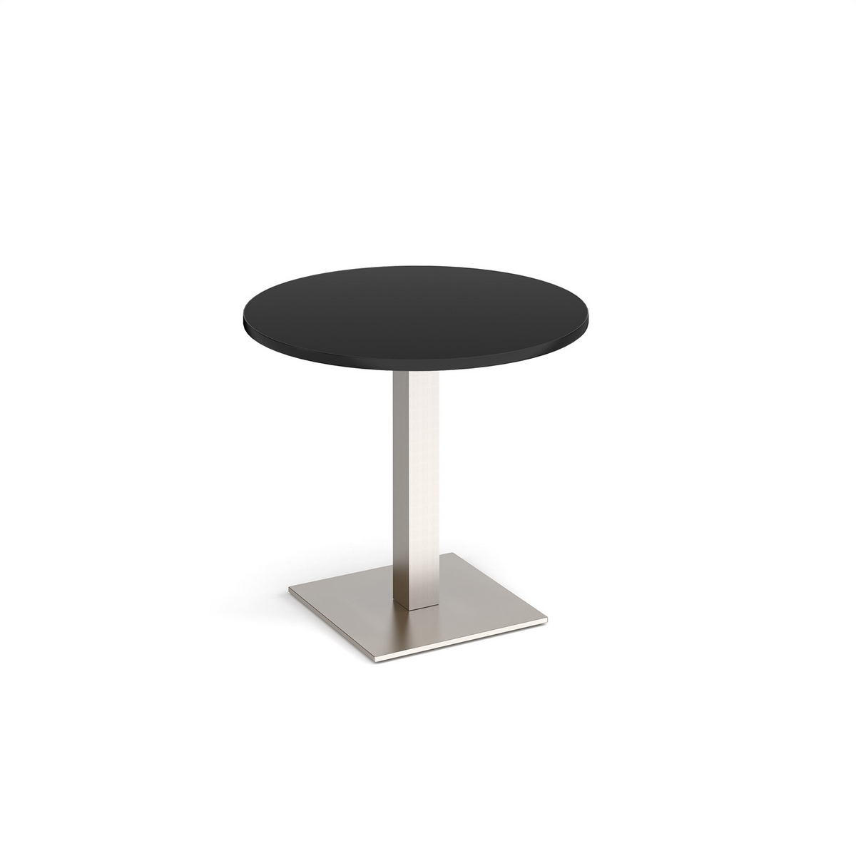 Picture of Brescia circular dining table with flat square brushed steel base 800mm - Black