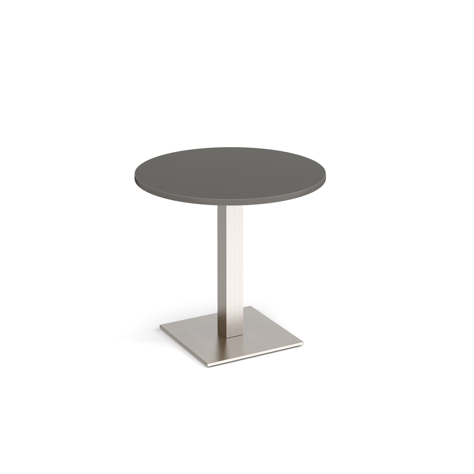 Picture of Brescia circular dining table with flat square brushed steel base 800mm -Onyx Grey