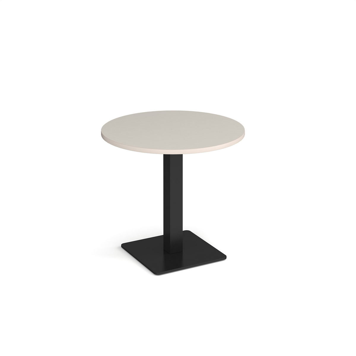 Picture of Brescia circular dining table with flat square black base 800mm - Light Grey