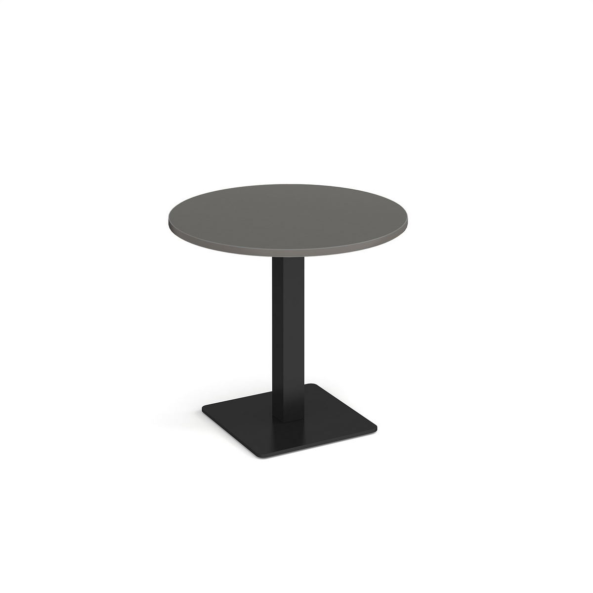 Picture of Brescia circular dining table with flat square black base 800mm - Onyx Grey