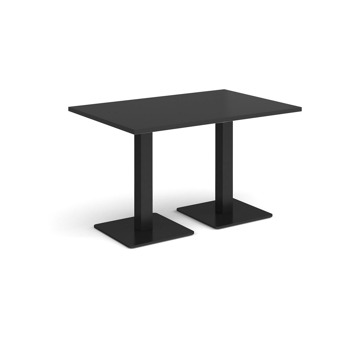 Picture of Brescia rectangular dining table with flat square black bases 1200mm x 800mm - Black