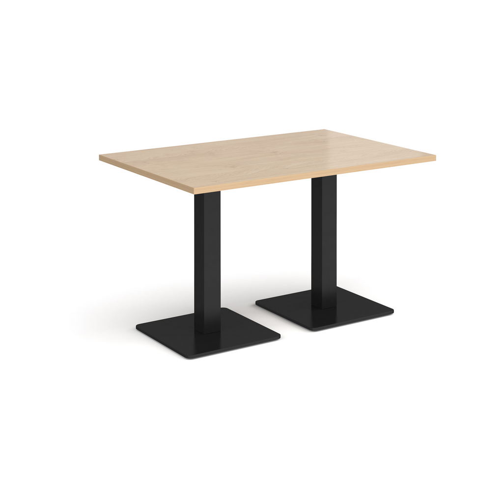 Picture of Brescia rectangular dining table with flat square black bases 1200mm x 800mm - kendal oak