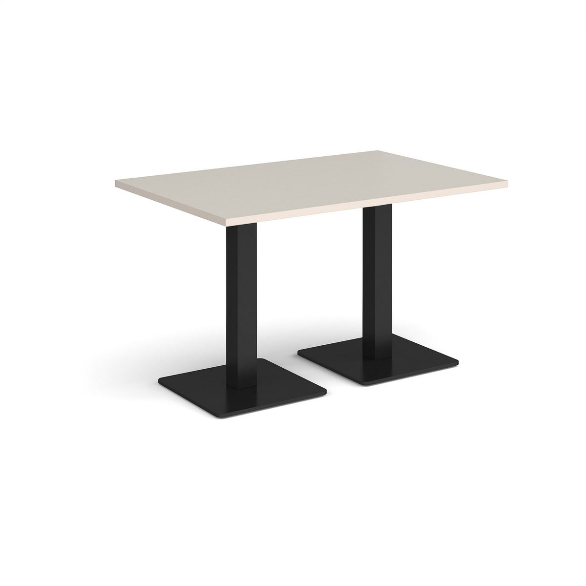 Picture of Brescia rectangular dining table with flat square black bases 1200mm x 800mm - Light Grey