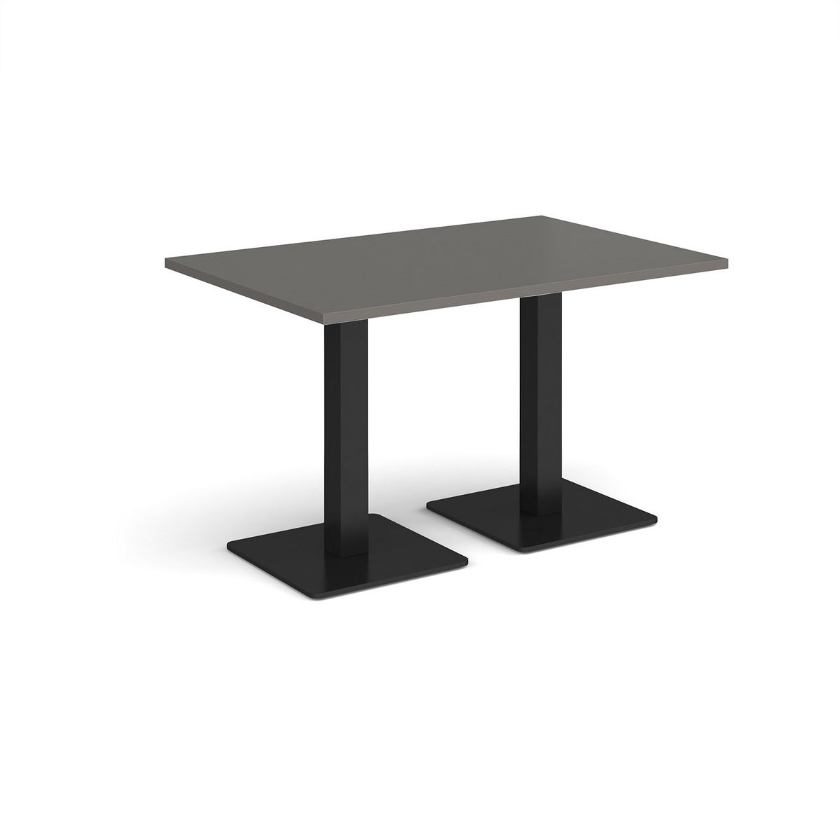 Picture of Brescia rectangular dining table with flat square black bases 1200mm x 800mm - Onyx Grey