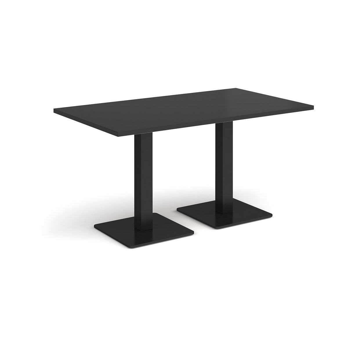 Picture of Brescia rectangular dining table with flat square black bases 1400mm x 800mm - Black