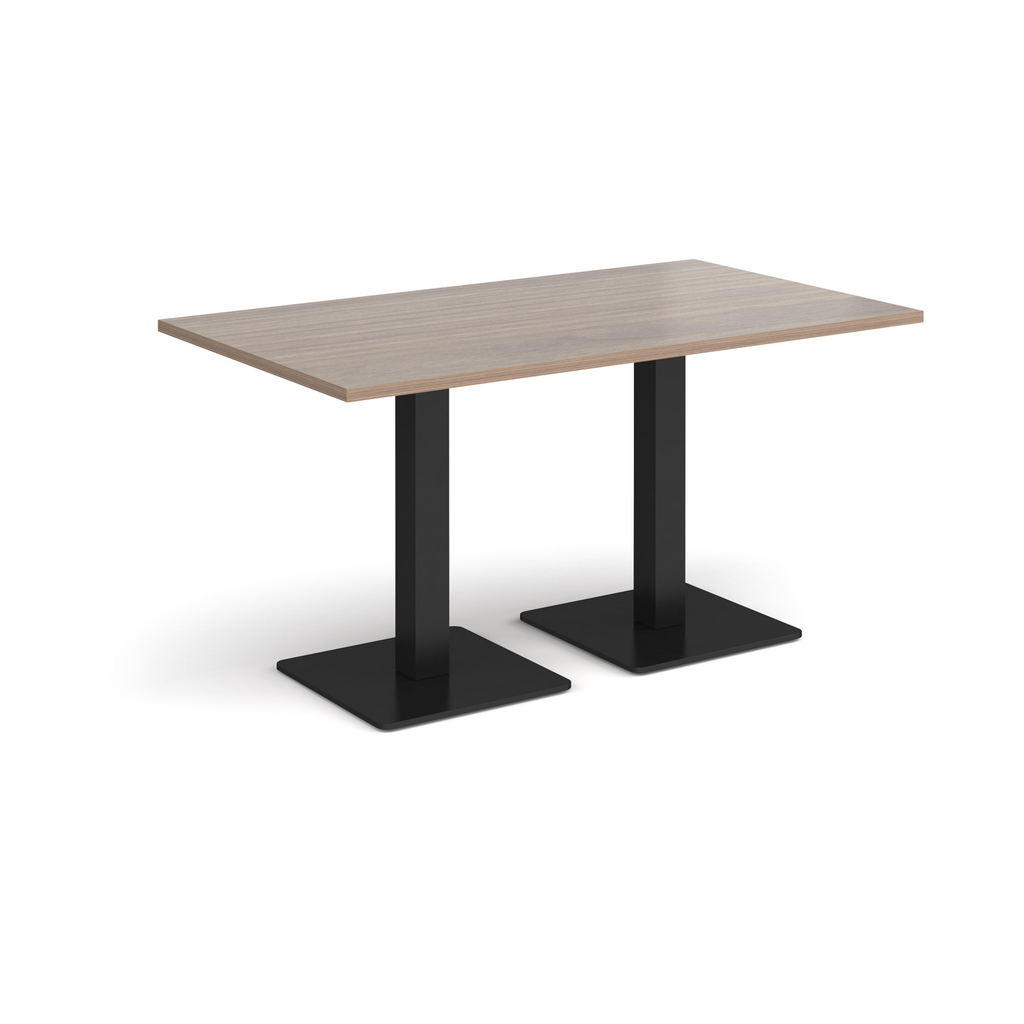 Picture of Brescia rectangular dining table with flat square black bases 1400mm x 800mm - barcelona walnut