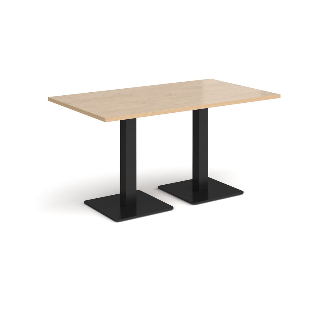 Picture of Brescia rectangular dining table with flat square black bases 1400mm x 800mm - kendal oak
