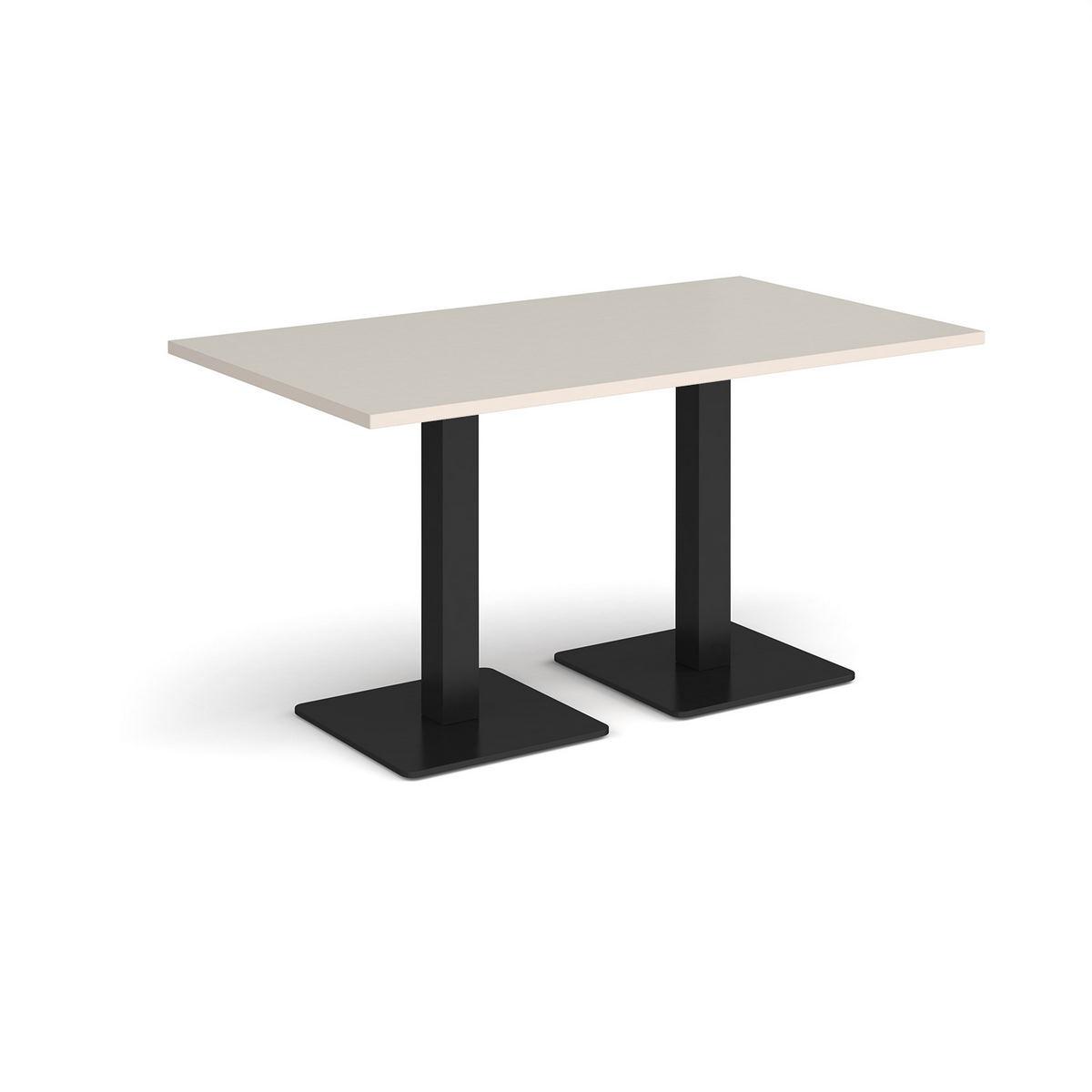 Picture of Brescia rectangular dining table with flat square black bases 1400mm x 800mm - Light Grey