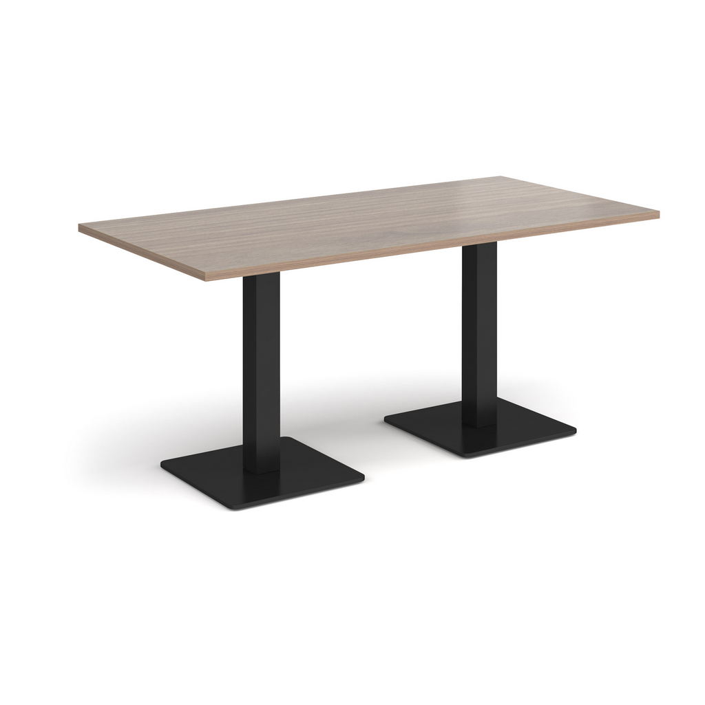 Picture of Brescia rectangular dining table with flat square black bases 1600mm x 800mm - barcelona walnut