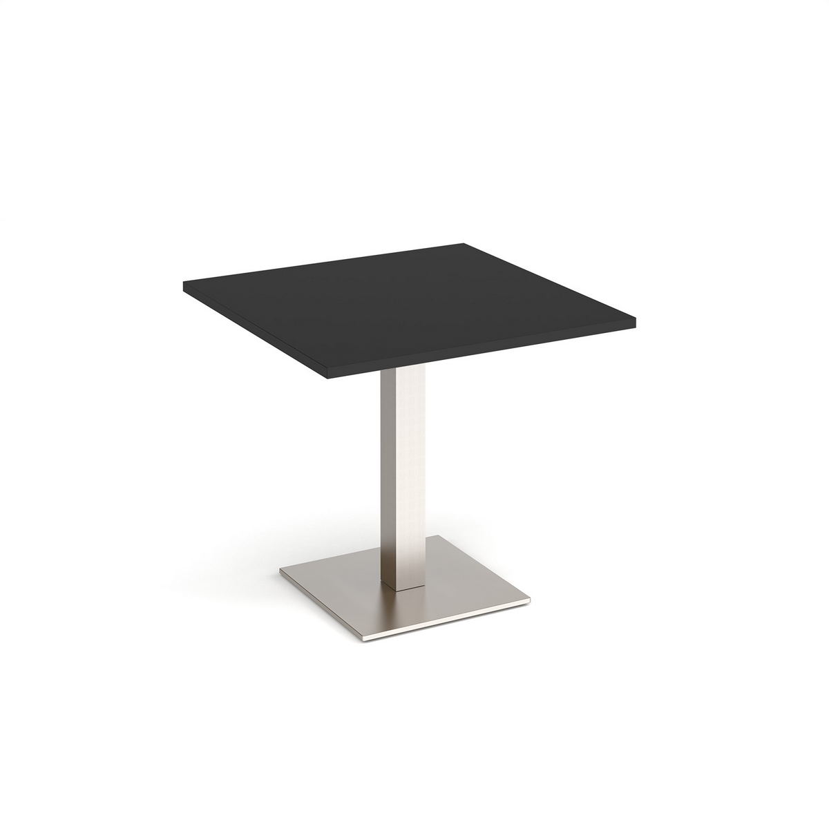 Picture of Brescia square dining table with flat square brushed steel base 800mm - Black