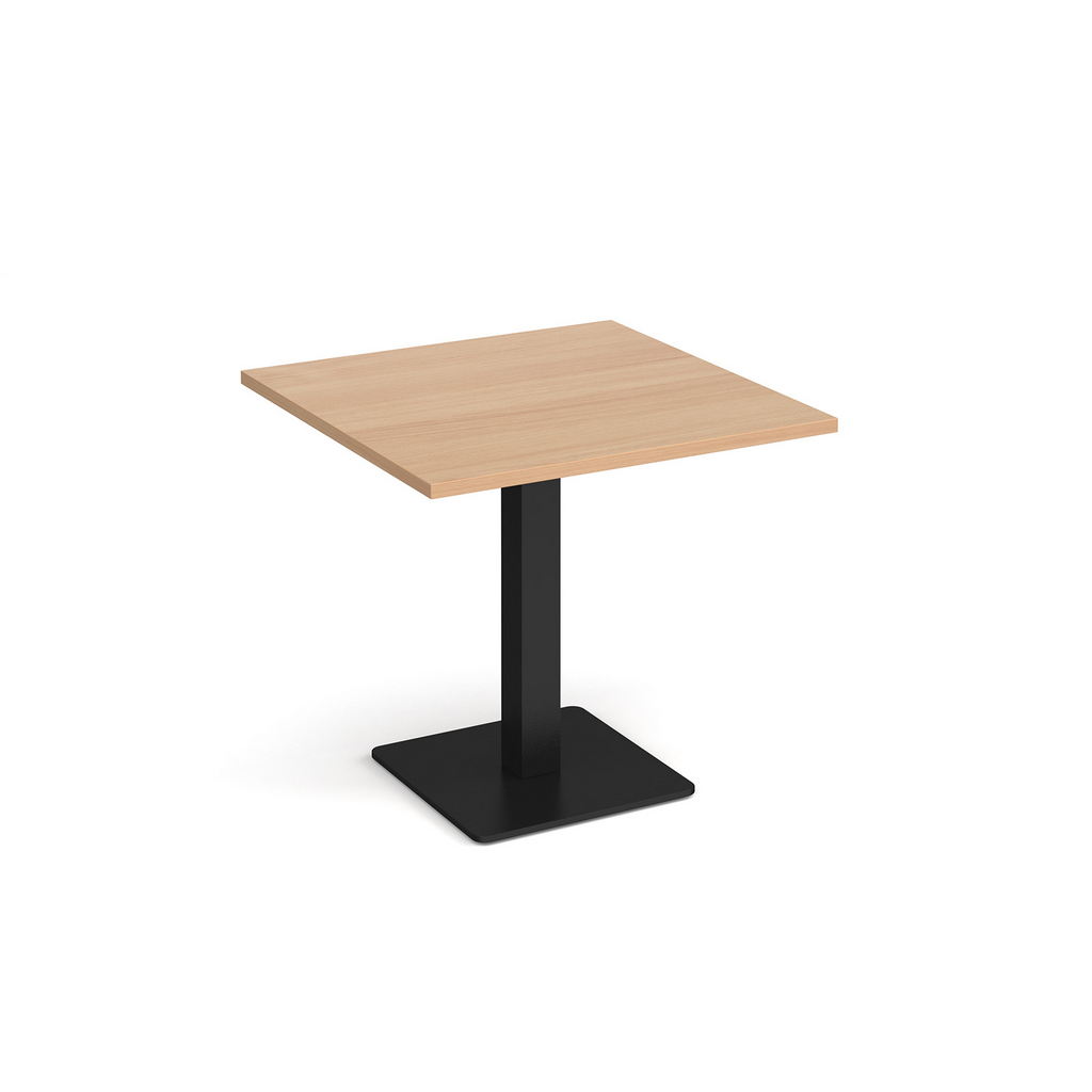 Picture of Brescia square dining table with flat square black base 800mm - beech