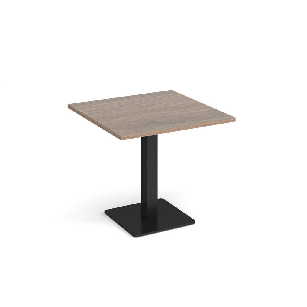 Picture of Brescia square dining table with flat square black base 800mm - barcelona walnut