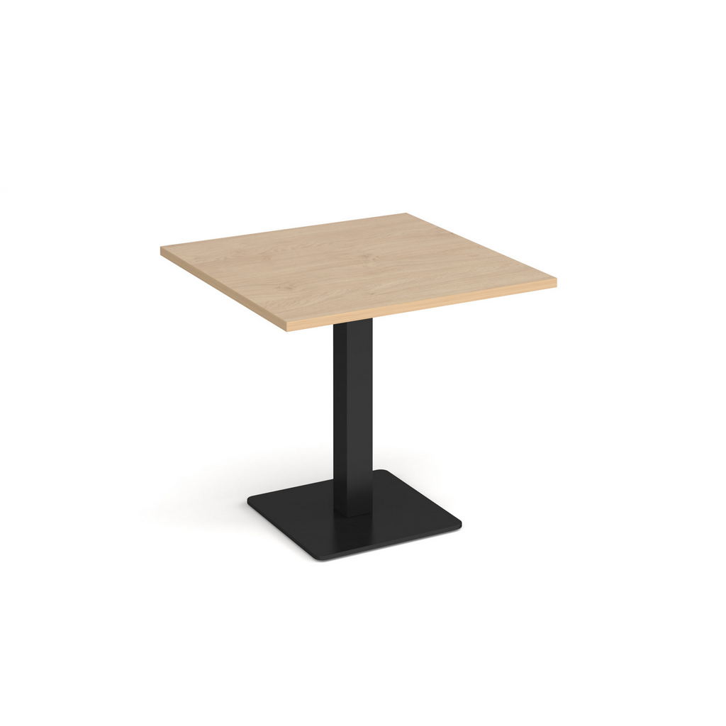 Picture of Brescia square dining table with flat square black base 800mm - kendal oak