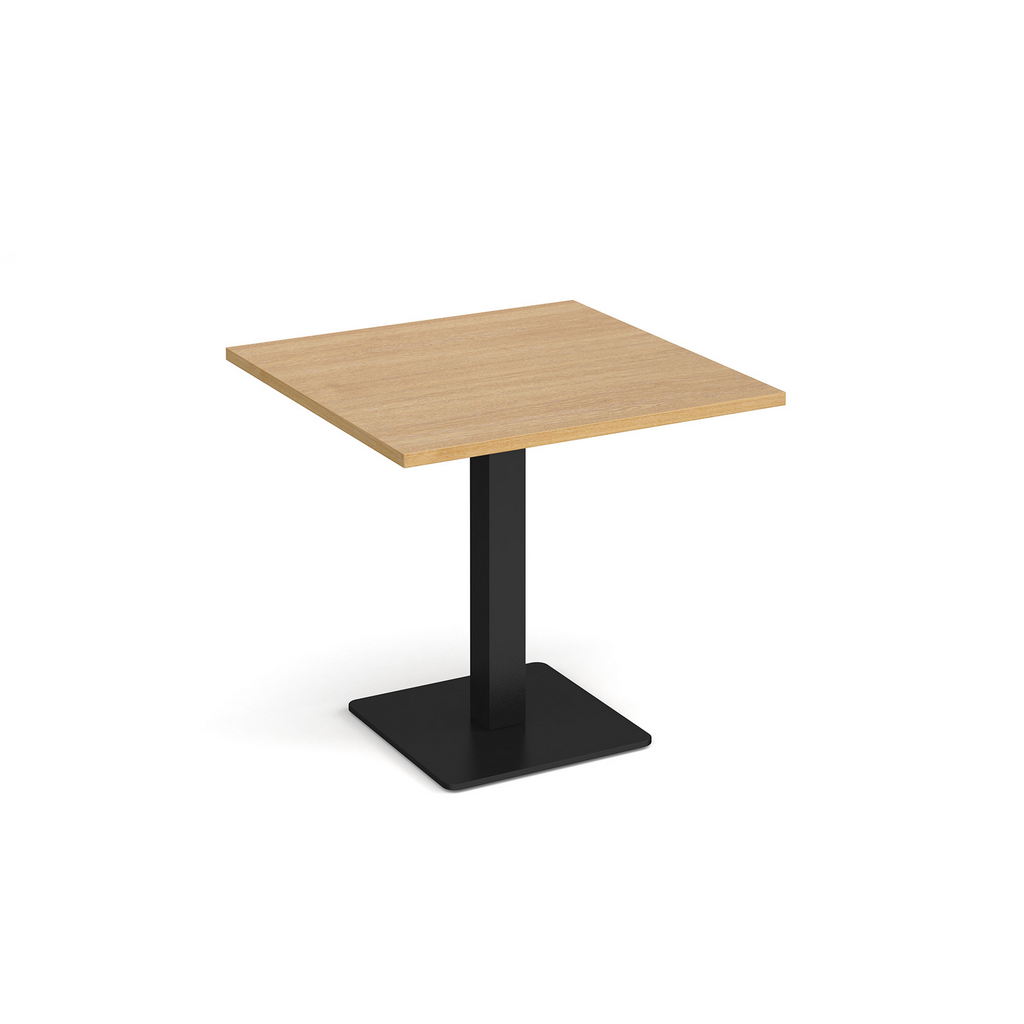 Picture of Brescia square dining table with flat square black base 800mm - oak