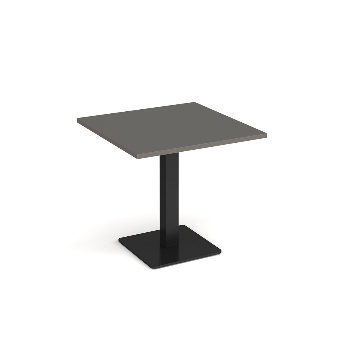 Picture of Brescia square dining table with flat square black base 800mm - Onyx Grey