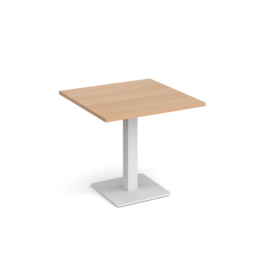Picture of Brescia square dining table with flat square white base 800mm - beech