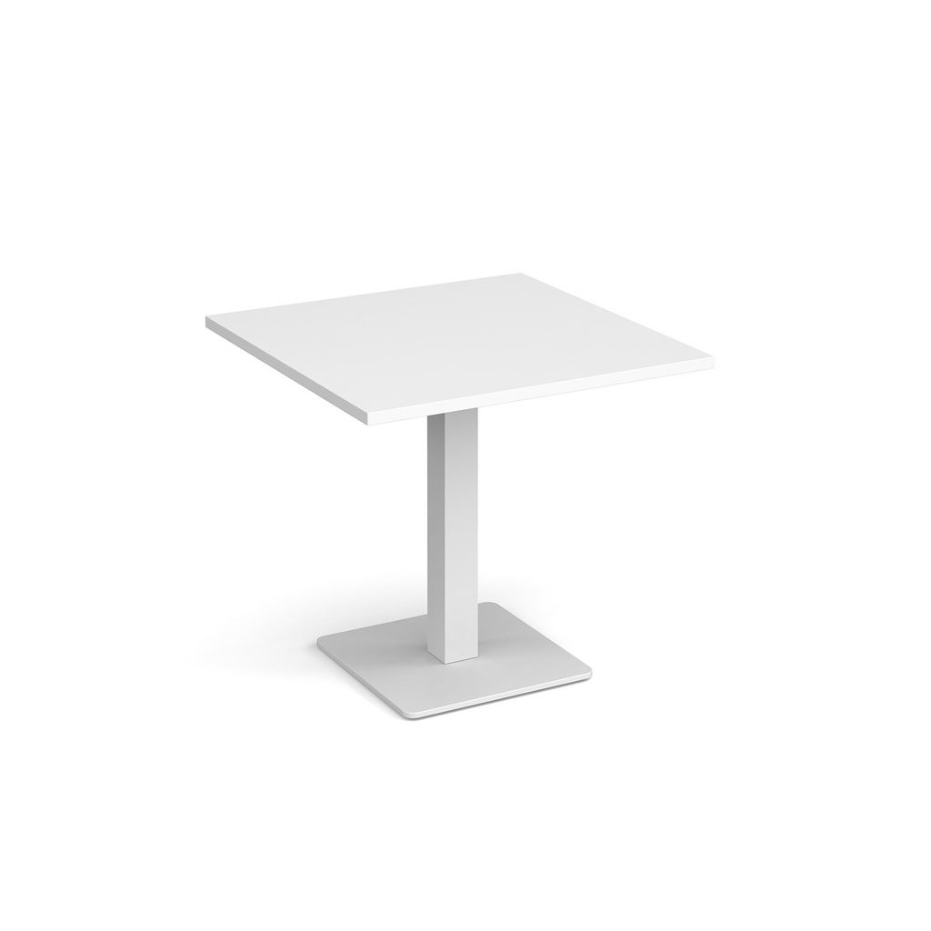 Picture of Brescia square dining table with flat square white base 800mm - white