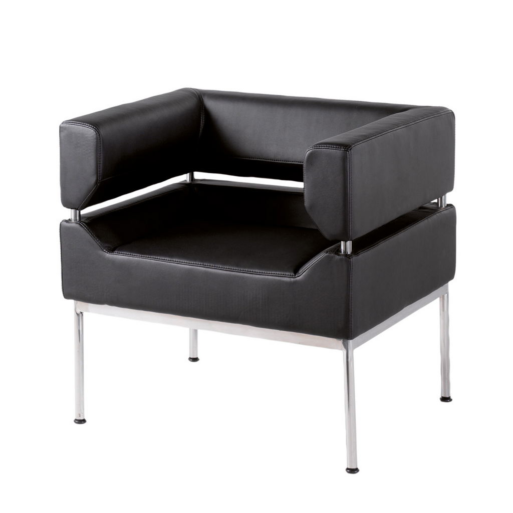 Picture of Benotto reception single tub chair 720mm wide - black faux leather
