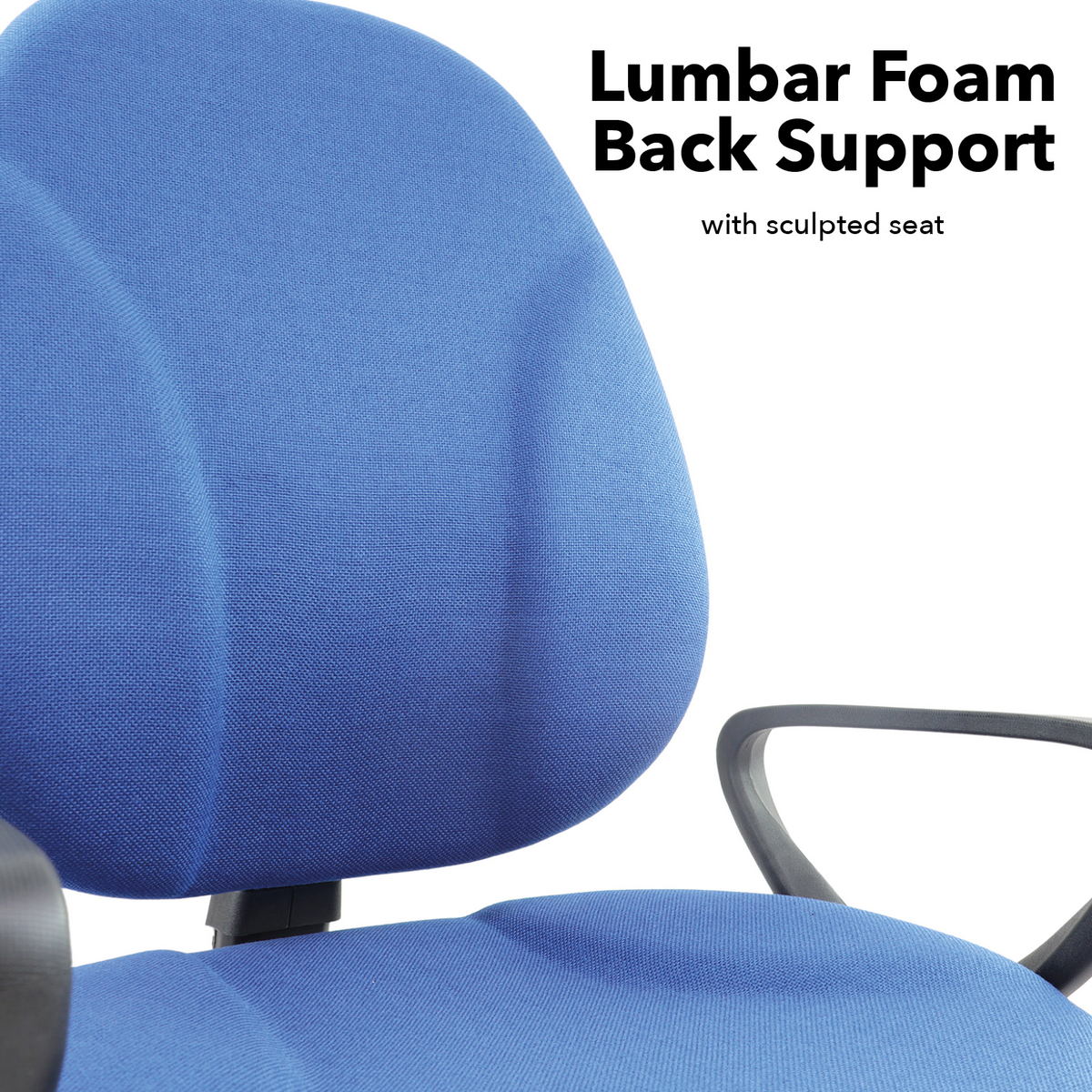 Picture of Bilbao fabric operators chair with lumbar support and fixed arms - blue