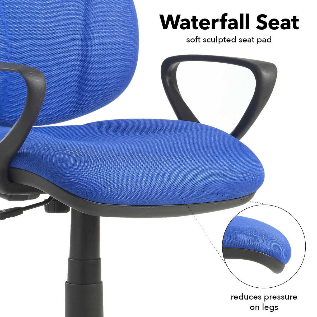 Picture of Bilbao fabric operators chair with lumbar support and fixed arms - blue