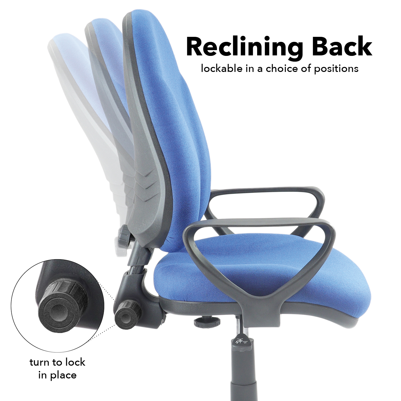 Picture of Bilbao fabric operators chair with lumbar support and fixed arms - blue