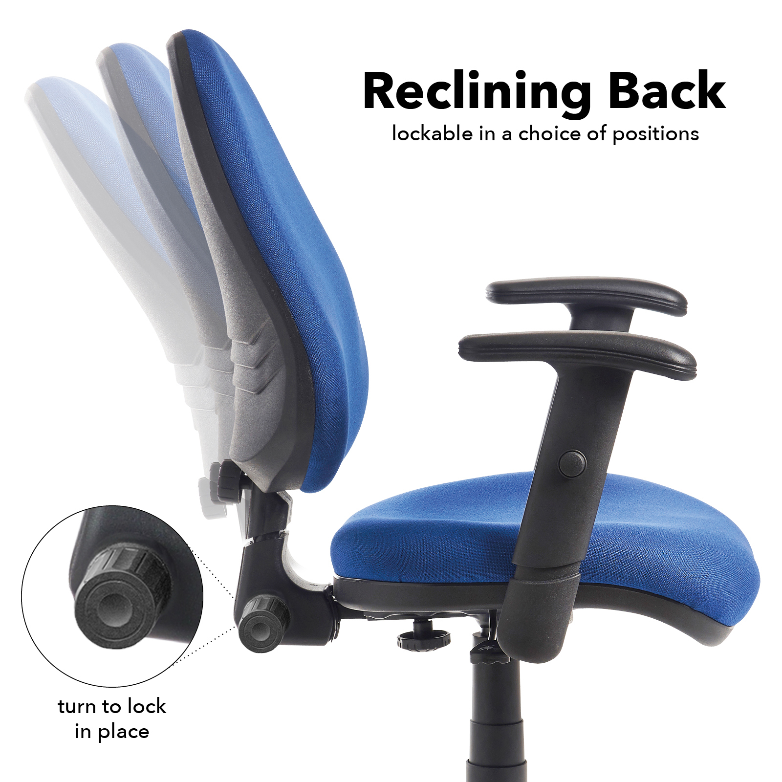 Picture of Bilbao fabric operators chair with adjustable arms - blue