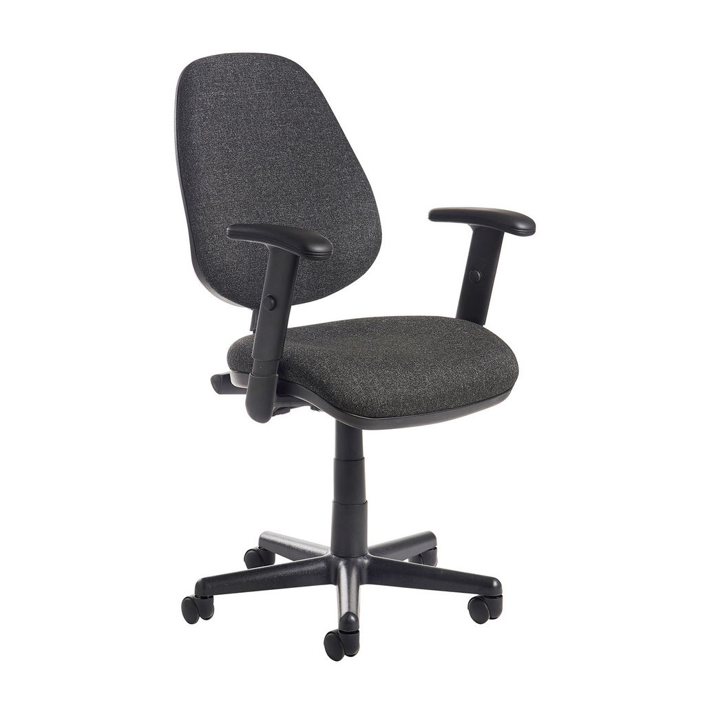 Picture of Bilbao fabric operators chair with adjustable arms - charcoal