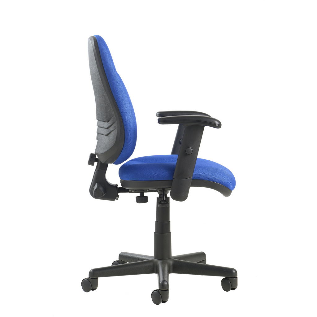 Picture of Bilbao fabric operators chair with lumbar support and adjustable arms - blue