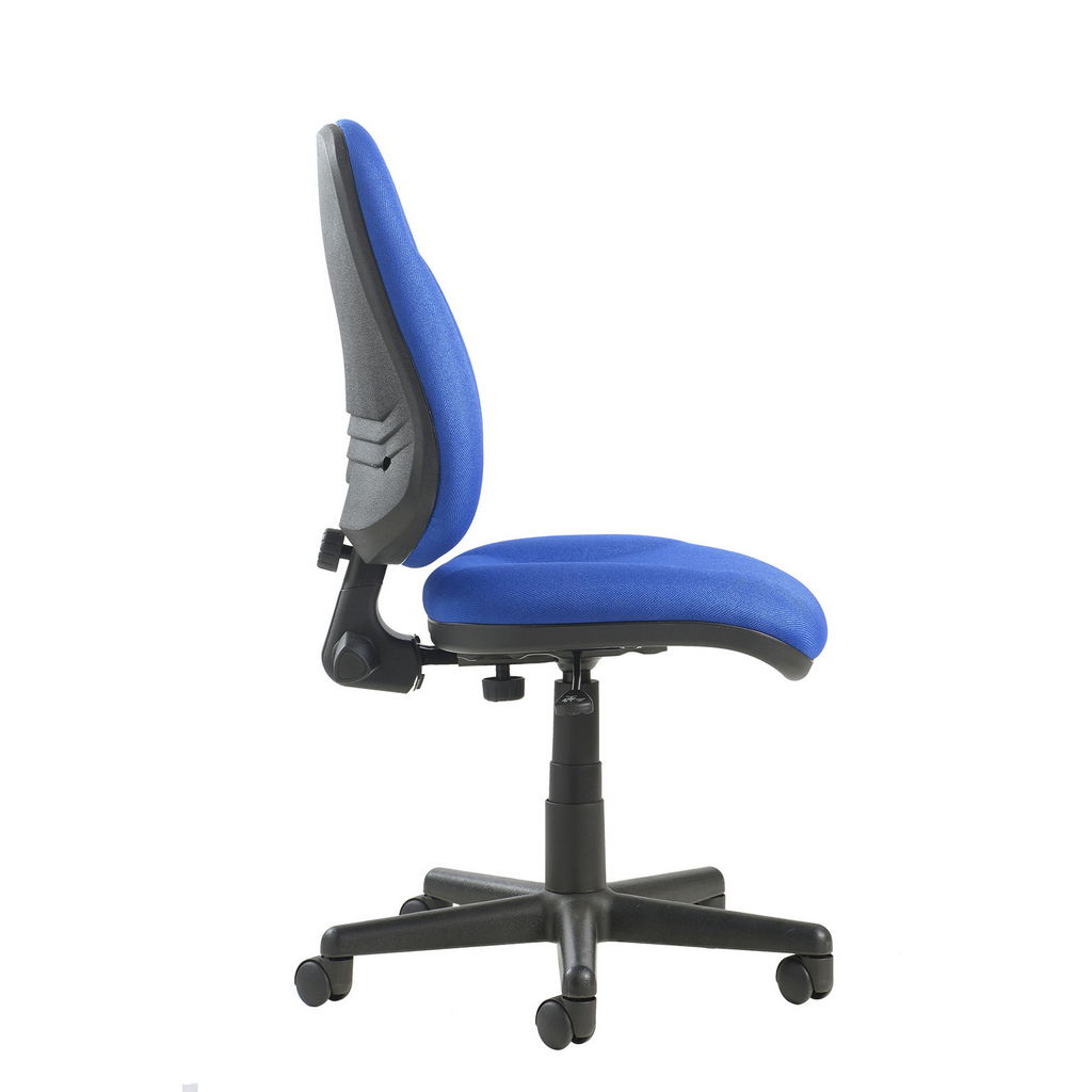 Picture of Bilbao fabric operators chair with lumbar support and no arms - blue