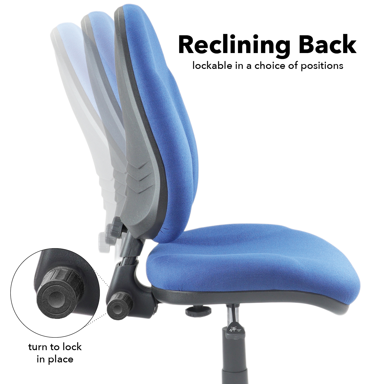 Picture of Bilbao fabric operators chair with lumbar support and no arms - blue