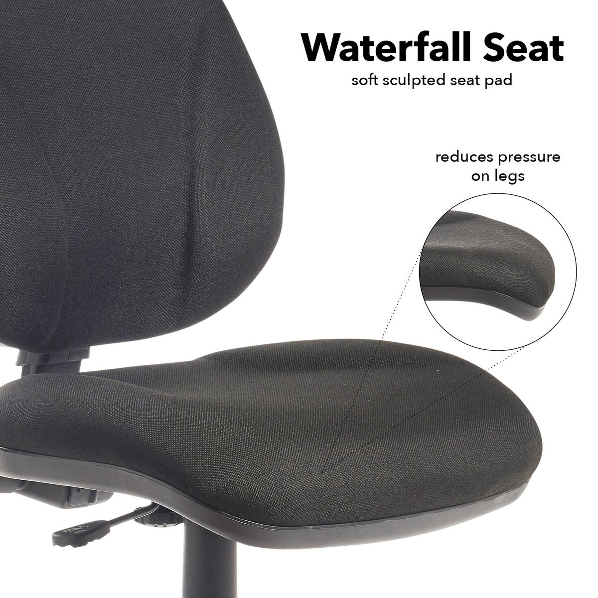 Picture of Bilbao fabric operators chair with lumbar support and no arms - black