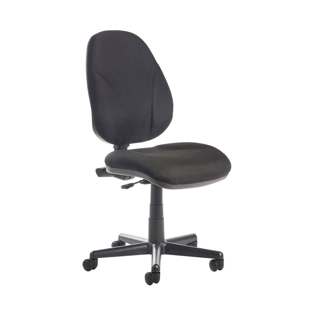 Picture of Bilbao fabric operators chair with lumbar support and no arms - black