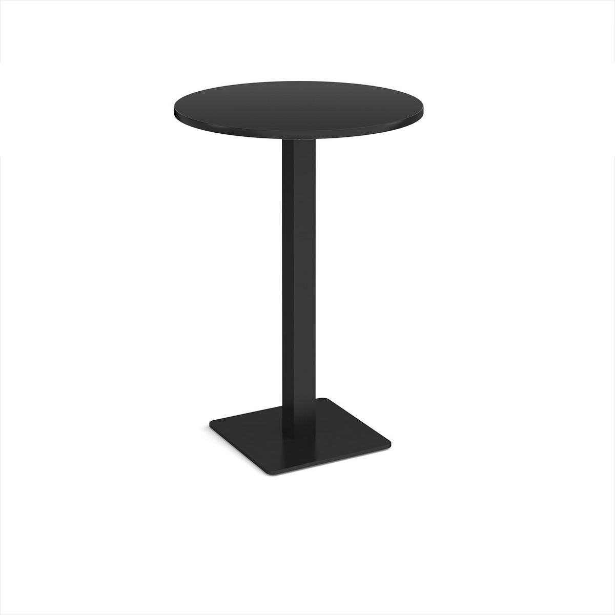 Picture of Brescia circular poseur table with flat square black base 800mm - Black