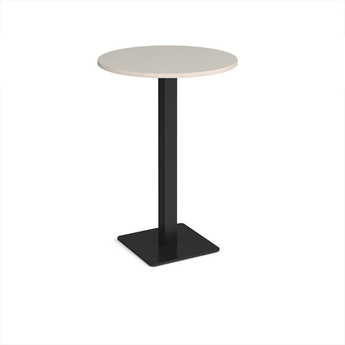 Picture of Brescia circular poseur table with flat square black base 800mm - Light Grey