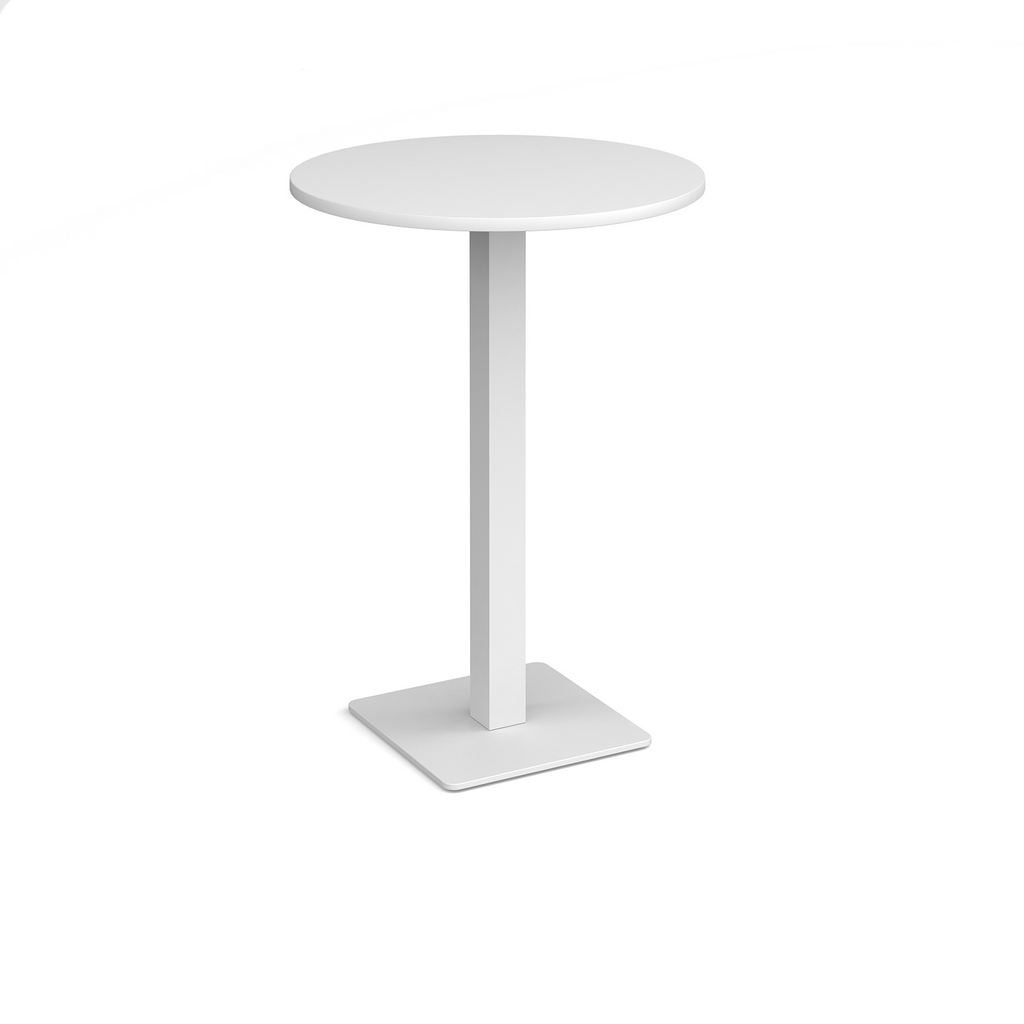 Picture of Brescia circular poseur table with flat square white base 800mm - white