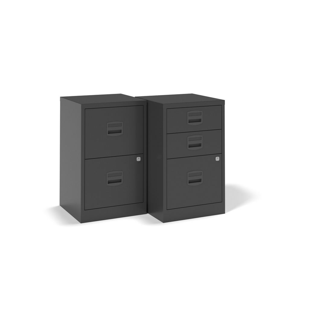 Picture of Bisley A4 home filer with 2 drawers - black