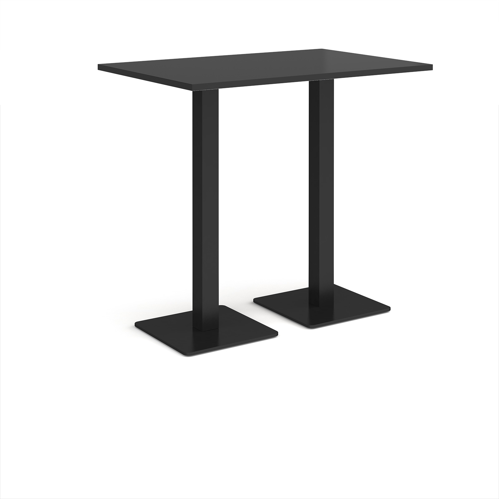 Picture of Brescia rectangular poseur table with flat square black bases 1200mm x 800mm - Black