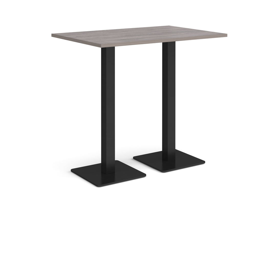 Picture of Brescia rectangular poseur table with flat square black bases 1200mm x 800mm - grey oak