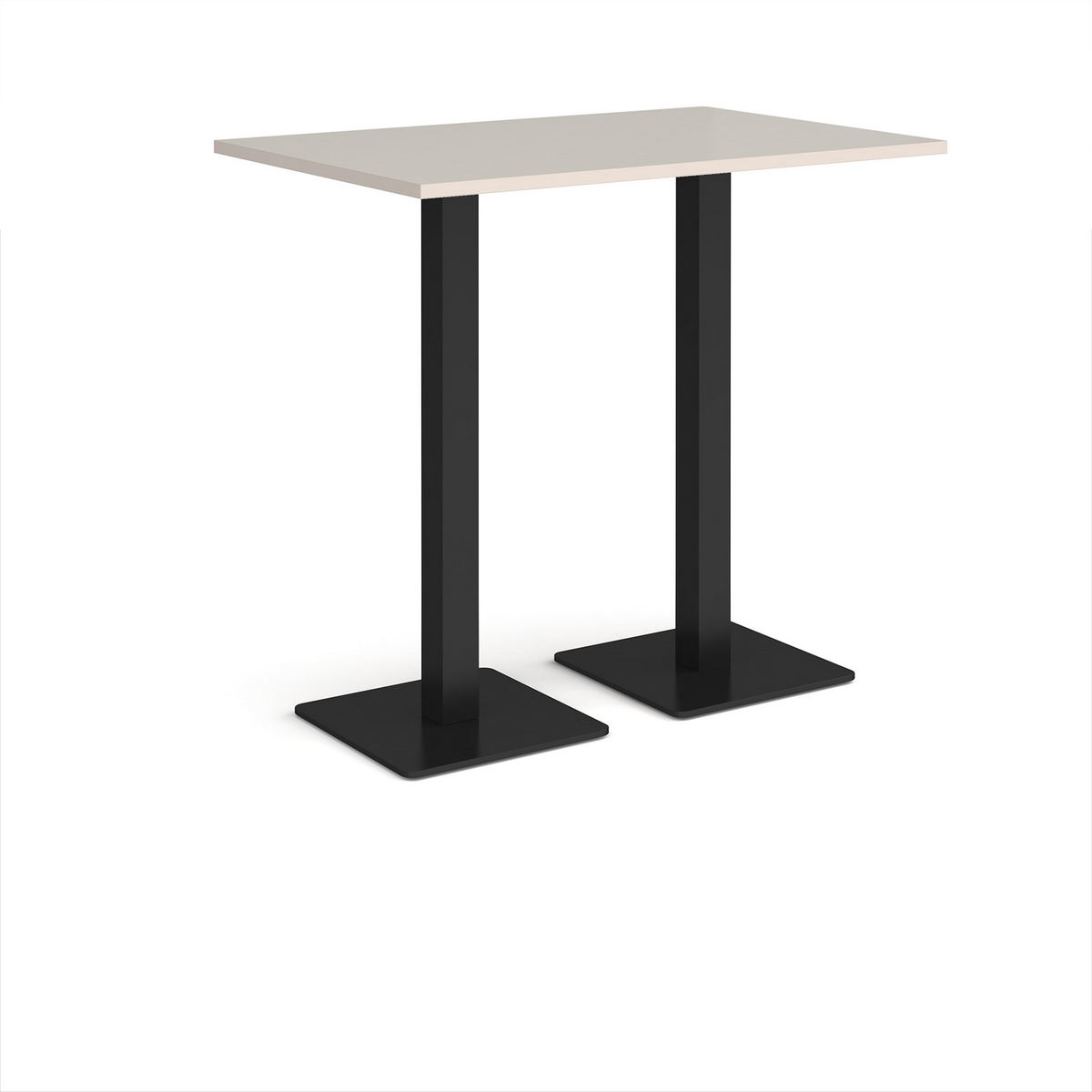 Picture of Brescia rectangular poseur table with flat square black bases 1200mm x 800mm - Light Grey