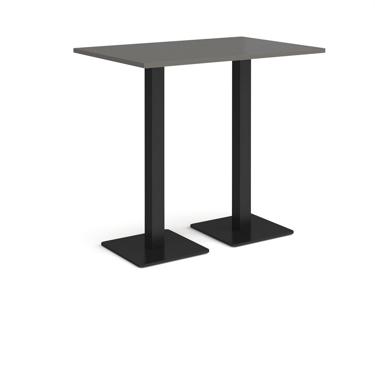 Picture of Brescia rectangular poseur table with flat square black bases 1200mm x 800mm - Onyx Grey