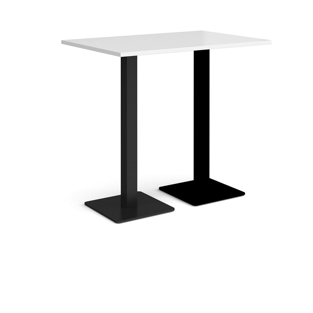 Picture of Brescia rectangular poseur table with flat square black bases 1200mm x 800mm - white
