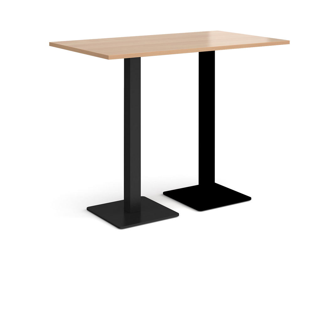 Picture of Brescia rectangular poseur table with flat square black bases 1400mm x 800mm - beech