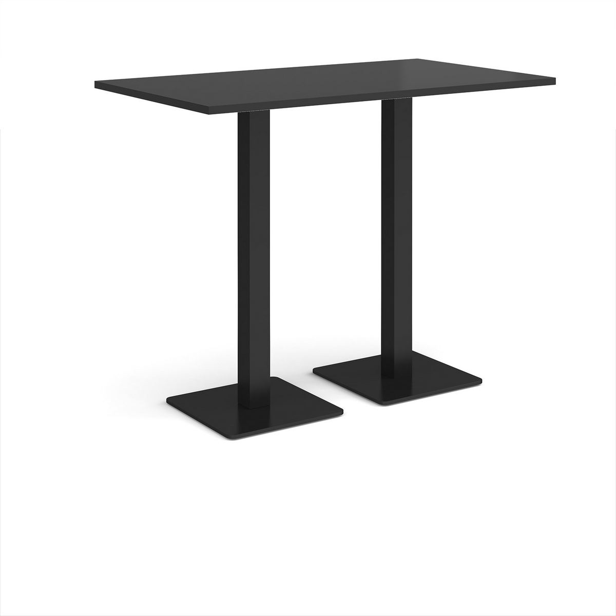 Picture of Brescia rectangular poseur table with flat square black bases 1400mm x 800mm - Black