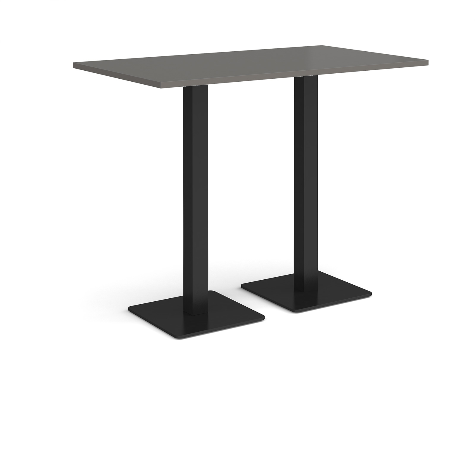 Picture of Brescia rectangular poseur table with flat square black bases 1400mm x 800mm - Onyx Grey