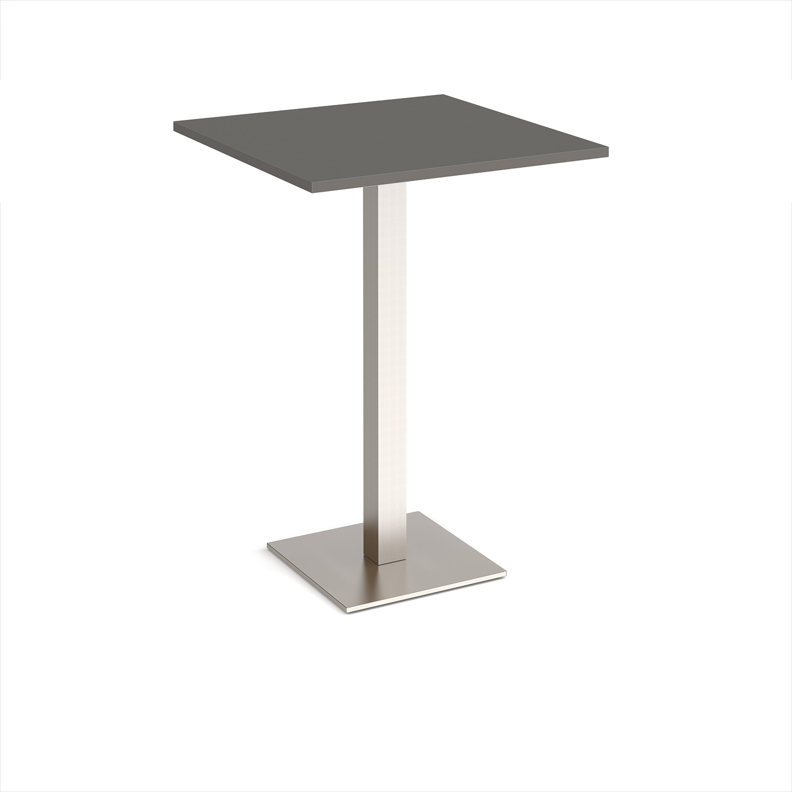 Picture of Brescia square poseur table with flat square brushed steel base 800mm - Onyx Grey