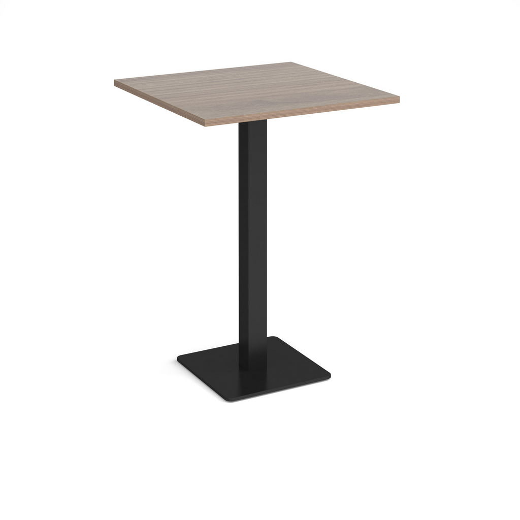 Picture of Brescia square poseur table with flat square black base 800mm - barcelona walnut
