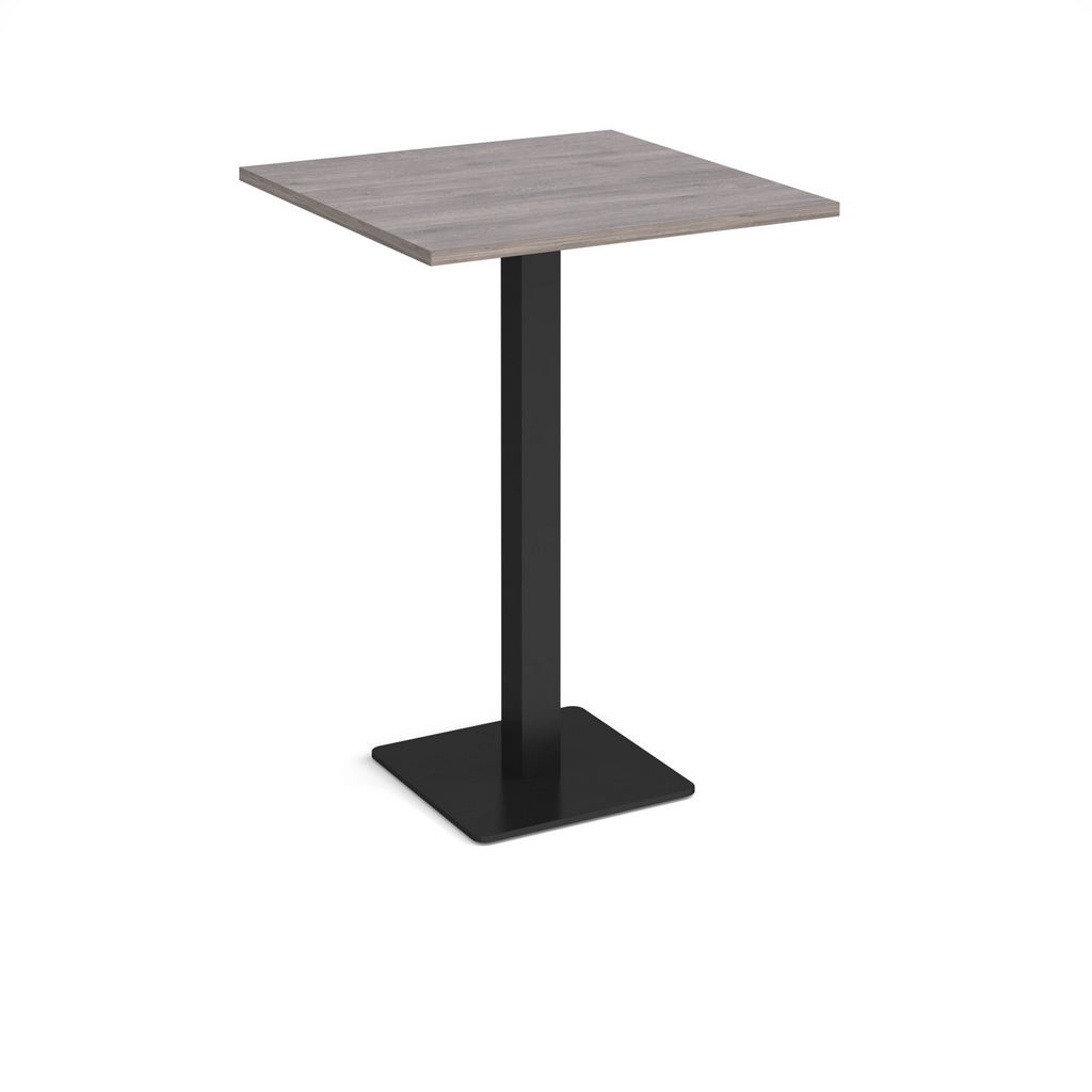 Picture of Brescia square poseur table with flat square black base 800mm - grey oak
