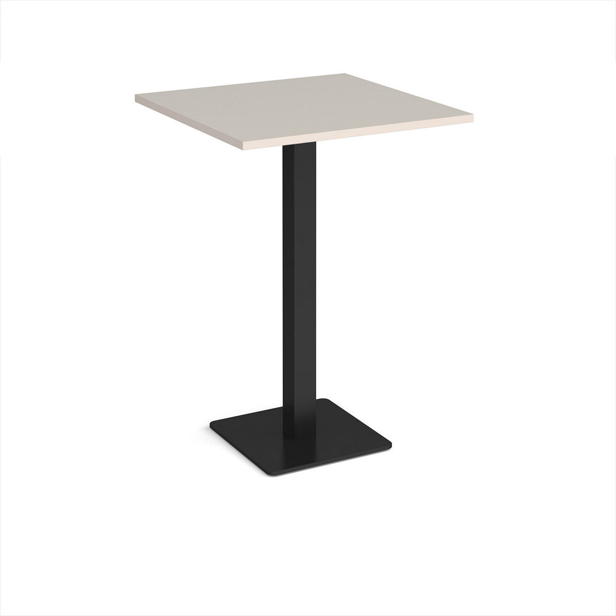 Picture of Brescia square poseur table with flat square black base 800mm - Light Grey